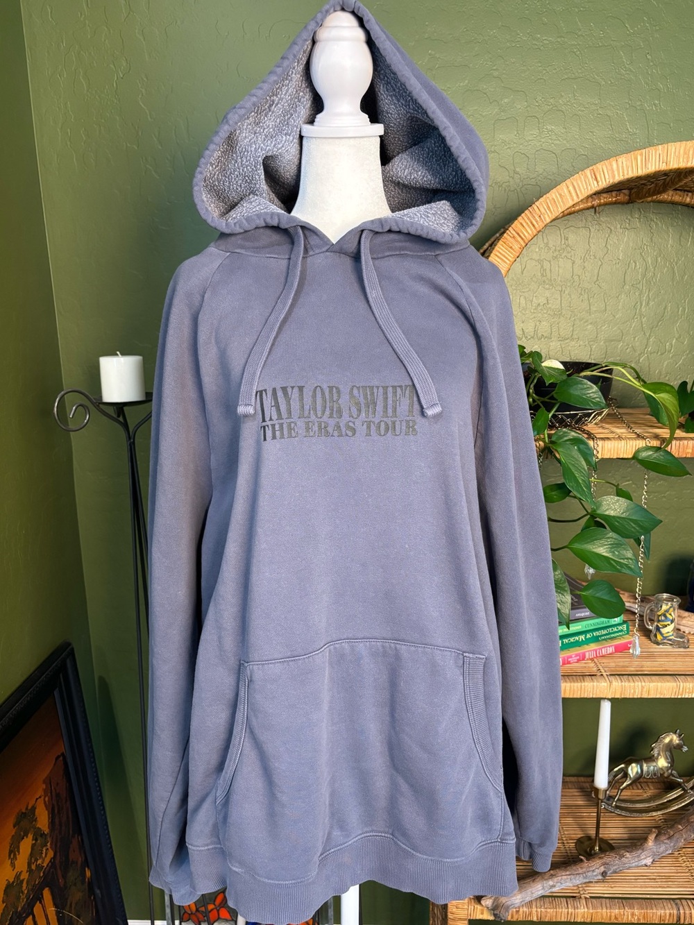 Taylor Swift The Eras Tour Muted Blue Grey Graphic Tour Date Hoodie